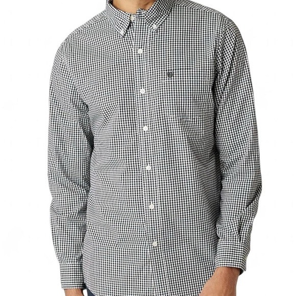NWT- Chaps Men's Long Sleeve Button-Down Shirt - Black & White /Size XL - Picture 1 of 8